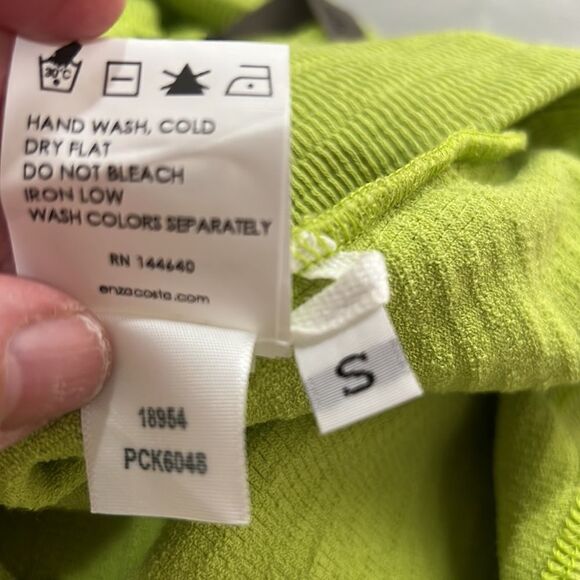 Enzo Costa Revolve puckered knit skirt in lime green EUC size small - Picture 11 of 11